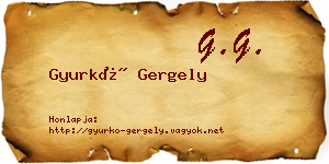 Gyurkó Gergely névjegykártya